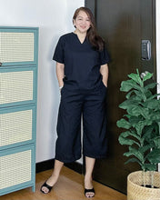 Load image into Gallery viewer, *Ada Plain Black Premium Linen Coordinates 0030