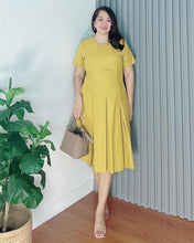 Load image into Gallery viewer, Belle Premium Linen Mustard Dress 0016