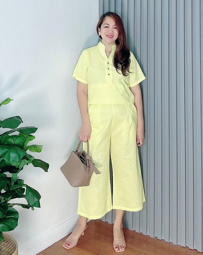*Justine Yellow Premium Linen Coordinates 0019