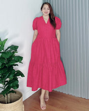Load image into Gallery viewer, *Ariana Red Cotton Eyelet Dress 0097
