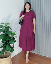 Load image into Gallery viewer, Demi Maxi Premium Linen Burgundy Dress 0017