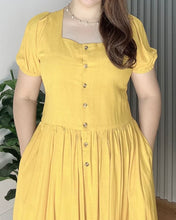 Load image into Gallery viewer, *Aubrey Plain Mustard Dress 0151