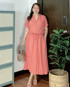 *Donna Plain Salmon Dress 0343