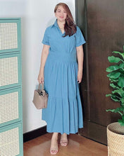 Load image into Gallery viewer, *Lysa Maxi Plain Dusty Blue Dress 0065