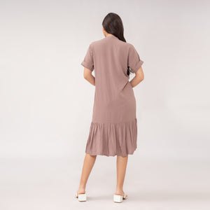 Hailey Plain Taupe Dress 0095