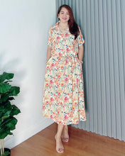 Load image into Gallery viewer, *Dahna Drawstring Printed Dress 0357