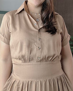 Lysa Plain Brown Dress 0016