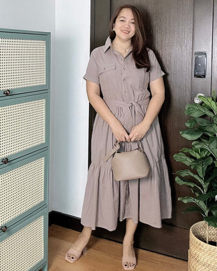 Kelly Plain Taupe Dress 0047