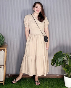 Sigrid Maxi Plain Brown Dress 0040