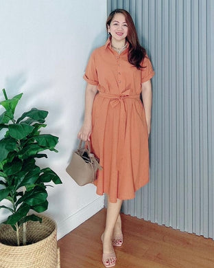 *Luna Plain Rust  Dress 0047