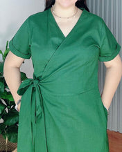Load image into Gallery viewer, Mara Premium Linen Overlap Dress 0028