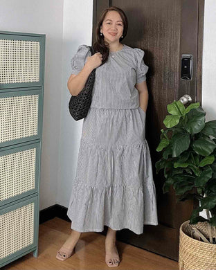 Lana Striped Gray Top and Skirt 0033