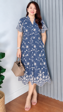 Load image into Gallery viewer, Eve Premium Embroidered Denim Dress 0001 (Copy)
