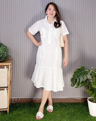 *Giana Plain White Dress 0085