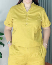 Load image into Gallery viewer, *Vinna Premium Linen Mustard Coordinates 0014