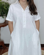 Load image into Gallery viewer, Luna Plain White Dress 0006