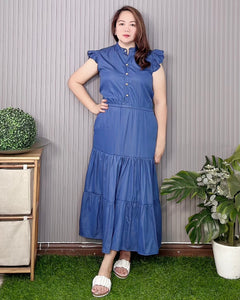 Rosie Plain Soft Denim  Dress 0044