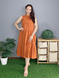 Ann Plain Rust Dress 0005