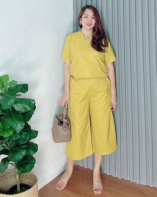 *Ada Plain Mustard Premium Linen Coordinates 0037