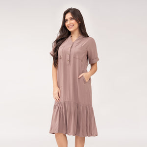 Hailey Plain Taupe Dress 0095