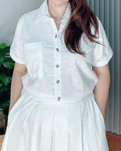 Load image into Gallery viewer, Trisha White Premium Linen  Top and Skirt Coordinates 0024