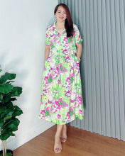 Load image into Gallery viewer, *Dahna Drawstring Printed Dress 0356