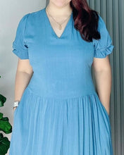 Load image into Gallery viewer, Ariana Plain Dusty blue Soft Linen 0137