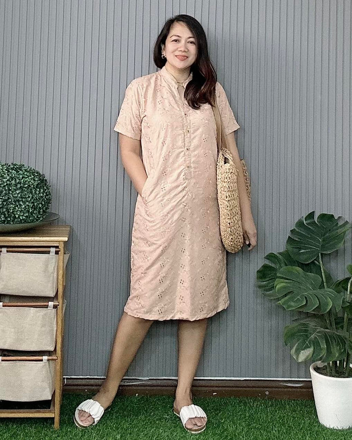 Bea Eyelet Brown Dress 0367