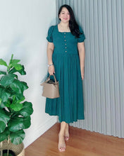 Load image into Gallery viewer, *Aubrey Blue Green Plain Dress 0171