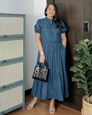 Bianca Plain Soft Denim Midi Dress 0240