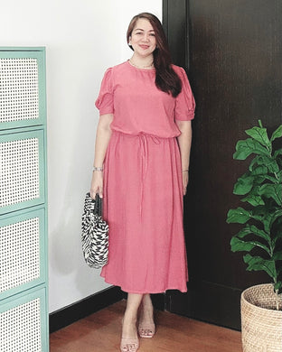 *Alexa Plain Oldrose Dress 0007