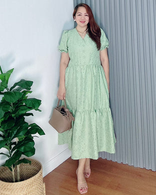 *Ariana Sage Cotton Eyelet Dress 0094