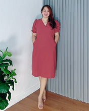 Load image into Gallery viewer, *Leigh Plain Dark Rust Dress 0108