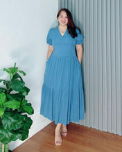 Load image into Gallery viewer, Ariana Plain Dusty blue Soft Linen 0137