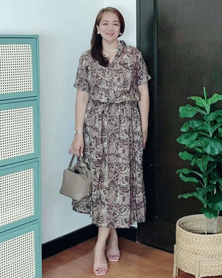 *Donna Printed Drawstring Dress 0362