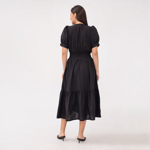 Sigrid Maxi Plain Black  Dress 0048