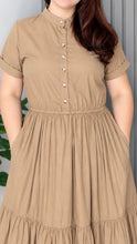 Load image into Gallery viewer, *Selena Cotton Linen Brown Dress 0044
