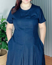 Load image into Gallery viewer, Demi Maxi Premium Linen Dark Navyblue Dress 0019