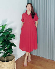 Load image into Gallery viewer, *Luna Plain Rusty Red Dress 0046