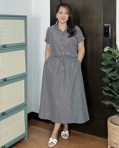 Dahna Striped Gray Dress 0305