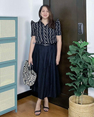 *Maria Filipiñana Inspired Black Eyelet Top 0009
