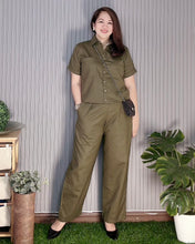 Load image into Gallery viewer, Heart Premium Linen Army Green Coordinates 0093