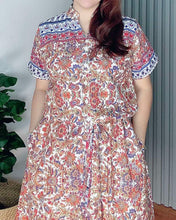 Load image into Gallery viewer, *Donna Printed Drawstring Dress 0366