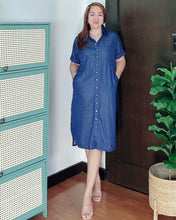 Load image into Gallery viewer, *Nicole Plain Dark Denim Dress 0116