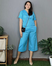 Load image into Gallery viewer, Ada Plain Sky Blue Premium Linen Coordinates 0016