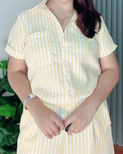 Load image into Gallery viewer, *Monique Stripe Yellow Linen Coordinates 0025