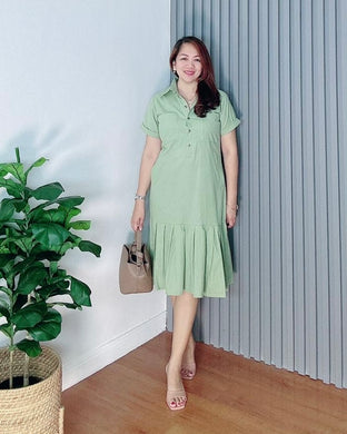 *Harper Plain Sage Green Dress 0015
