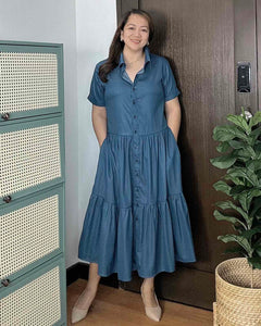 Kyla Plain Denim Blue Dress 0021