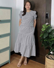 Load image into Gallery viewer, Lana Striped Gray Top and Skirt 0033