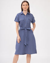 Load image into Gallery viewer, Elena Premium Linen Denim Blue Dress 0067